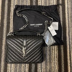 🚫sold on eBay🚫Saint Laurent Studded Collège Bag